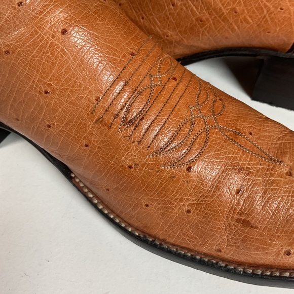 Rios Of Mercedes Smooth Ostrich Cowboy Boots 13 B Exotic USA Made - Picture 10 of 16